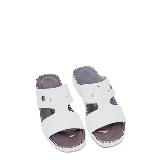 أمـافي بريـميو ٥١٠ - تصميم التاج مع غرزة وسطية (أبيض + بني)