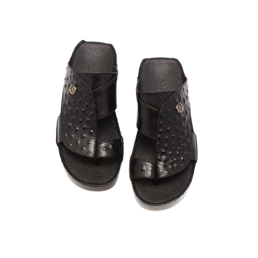 ٩٠١٩ - نعال رجالي أسود من جلد التمساح