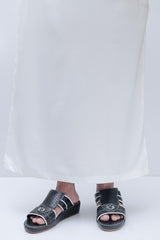 Luxury black ostrich leg leather + black socks