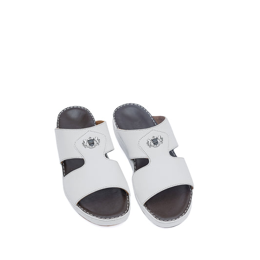 13- Classic 712 - White Crown and Black Ostrich Print