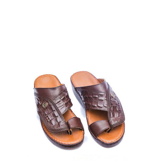 13- Classic 712 - White Crown and Black Ostrich Print