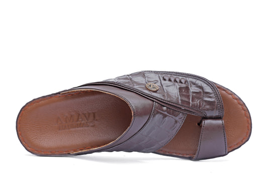 CLASSIC 715 - CROC TRIPLE STITCH BROWN