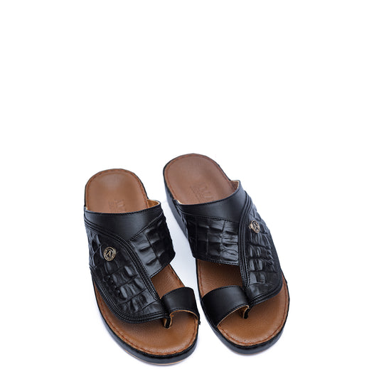 13- Classic 712 - White Crown and Black Ostrich Print