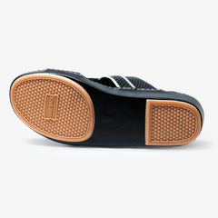 Luxury black ostrich leg leather + black socks