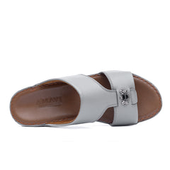 13- Classic 712 - White Crown and Black Ostrich Print