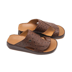 9022- Men's brown ostrich leather sandal