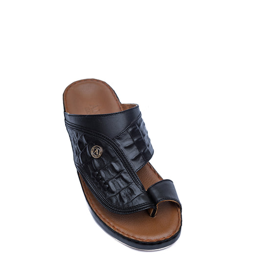 13- Classic 712 - White Crown and Black Ostrich Print